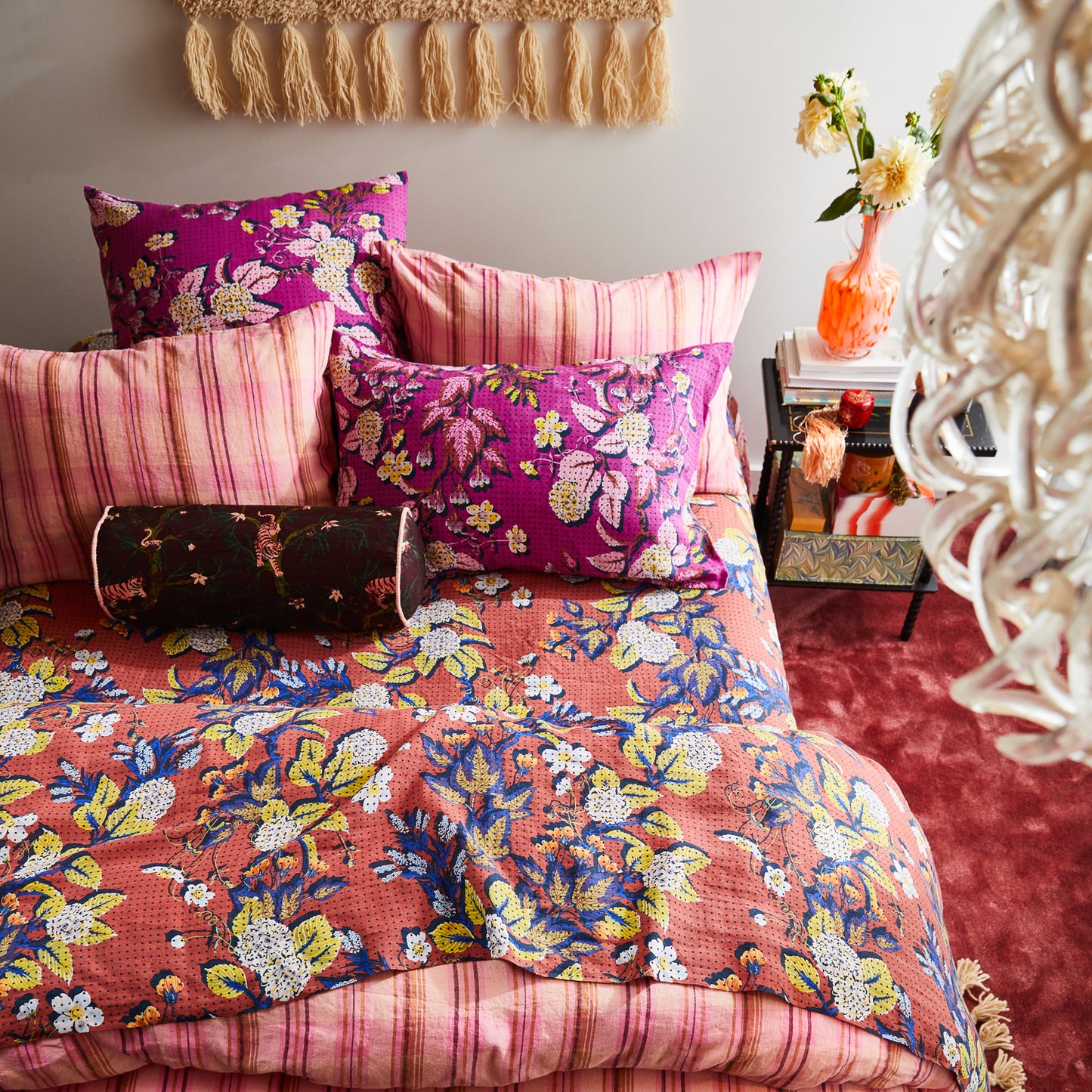 Heidi Linen Pillowcase Set - Mulberry