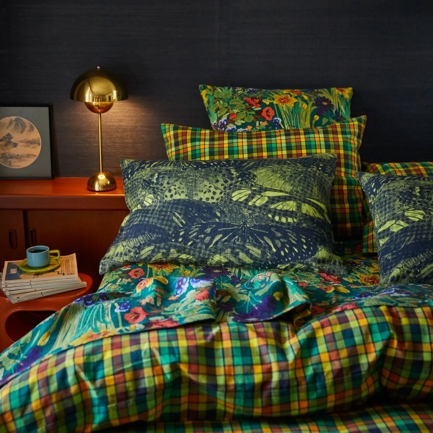 Emilia Linen Pillowcase Set - Ink