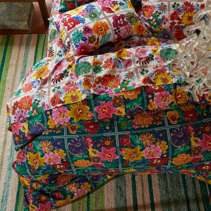 Ines Cotton Quilt Cover - Verdant