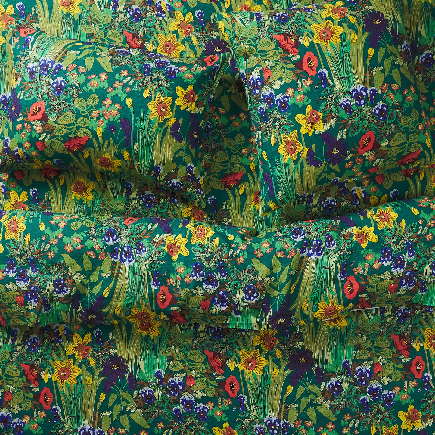 Babette Linen Quilt Cover - Verdant