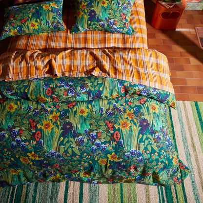 Babette Linen Quilt Cover - Verdant