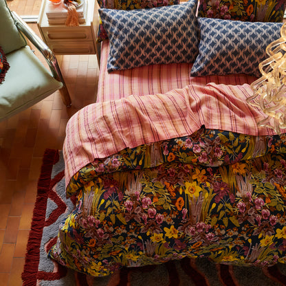 Babette Linen Quilt Cover - Ink