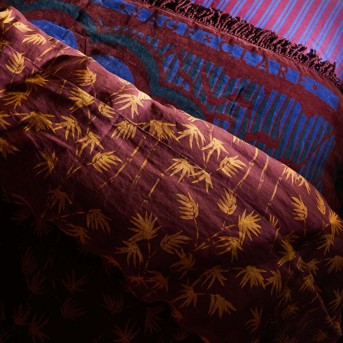 Aneta Linen Quilt Cover - Rosewood