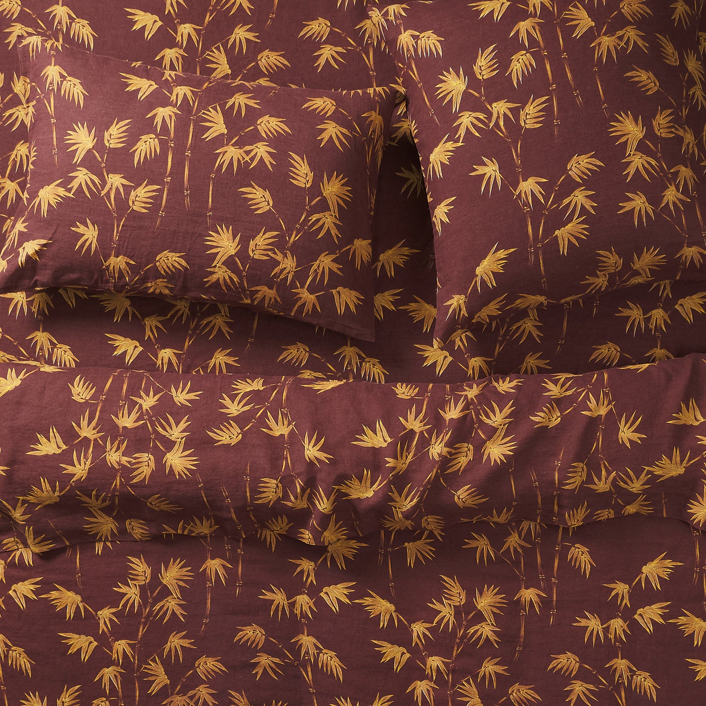 Aneta Linen Quilt Cover - Rosewood