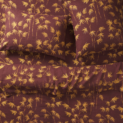 Aneta Linen Quilt Cover - Rosewood
