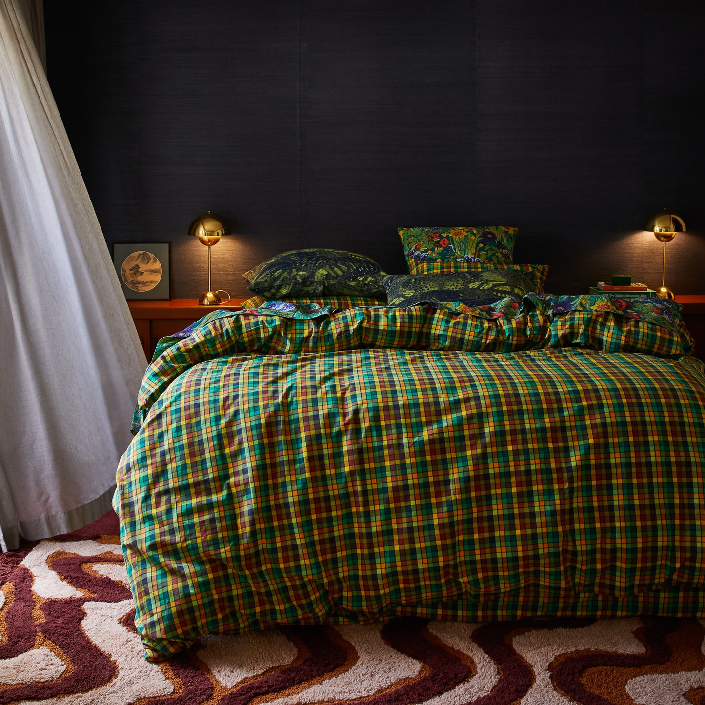 Stela Cotton Quilt Cover - Spring Green