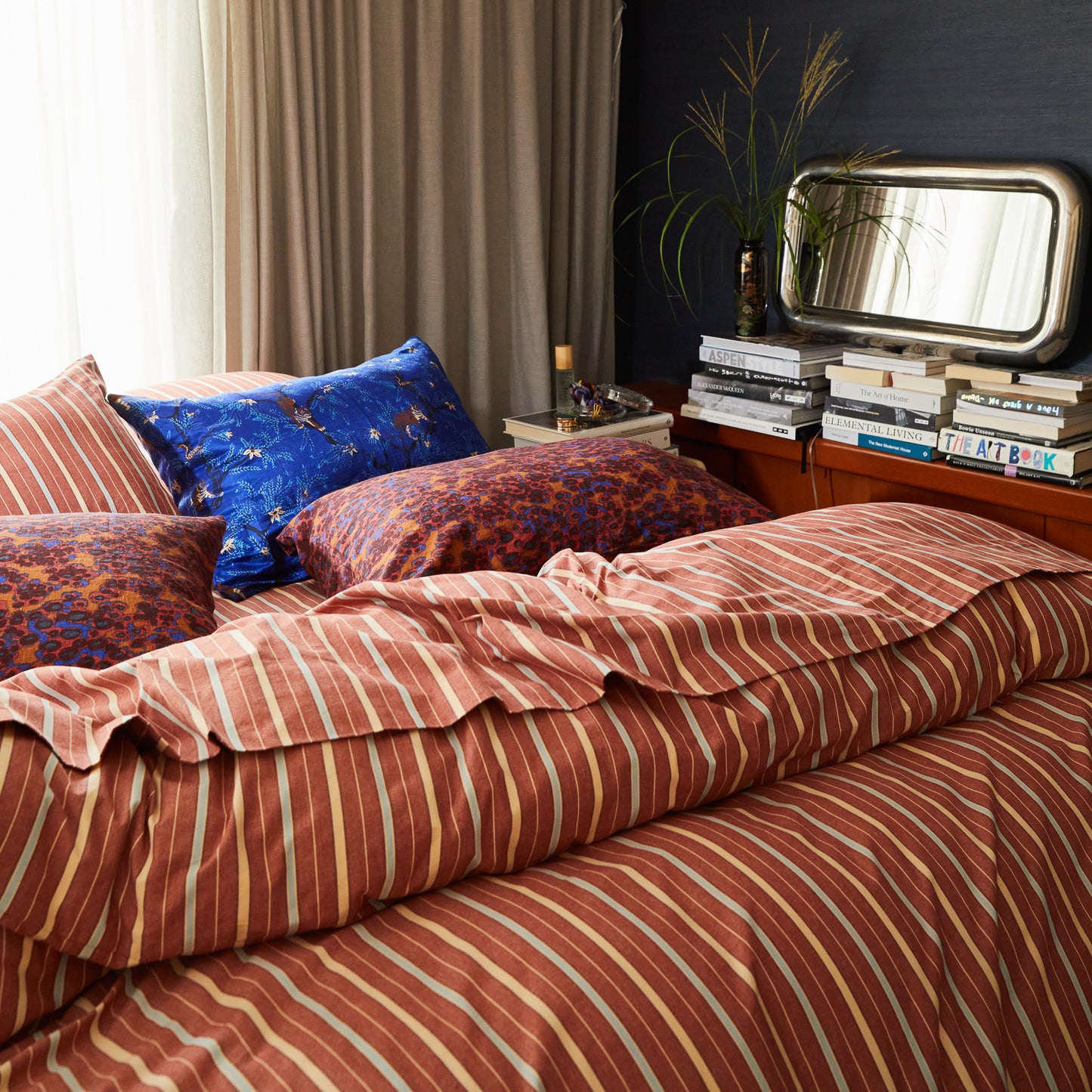 Leon Cotton Quilt Cover - Burnt Sienna