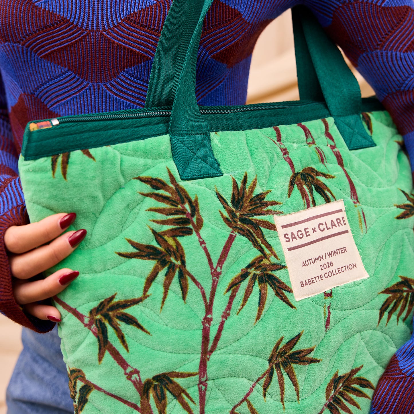 Aneta Velvet Tote Bag