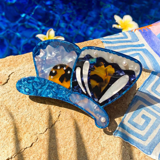 Blue Butterfly Claw Clip