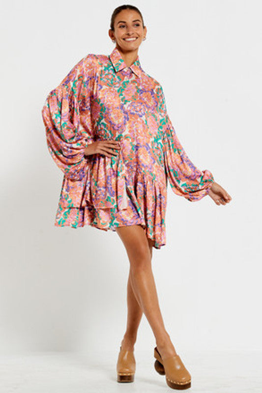 Genoa Mini Dress Peony Floral