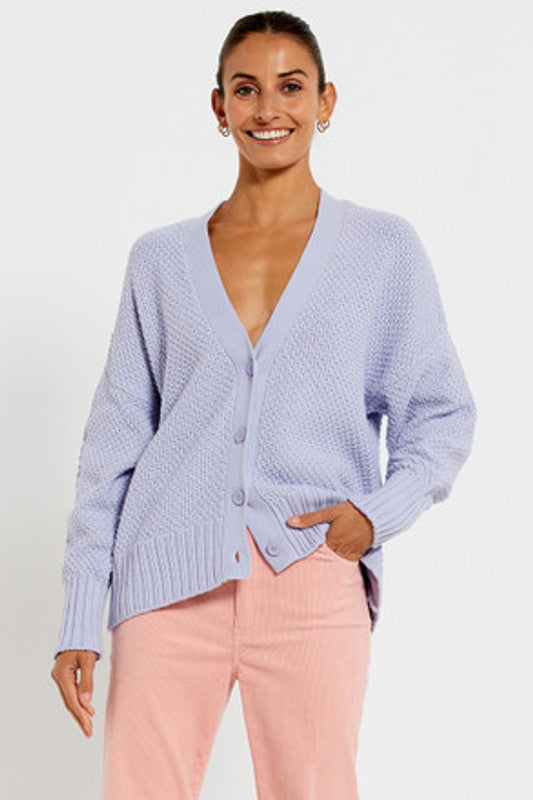 Oversized V Neck Cardi Wisteria