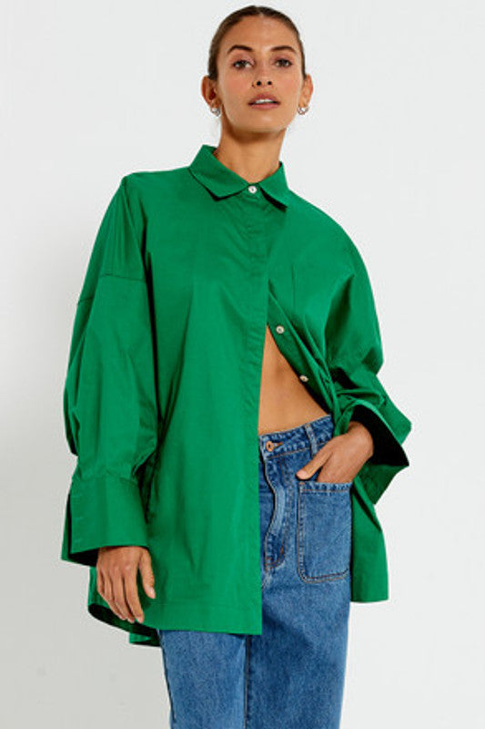 Oversized Shirt Bright Green