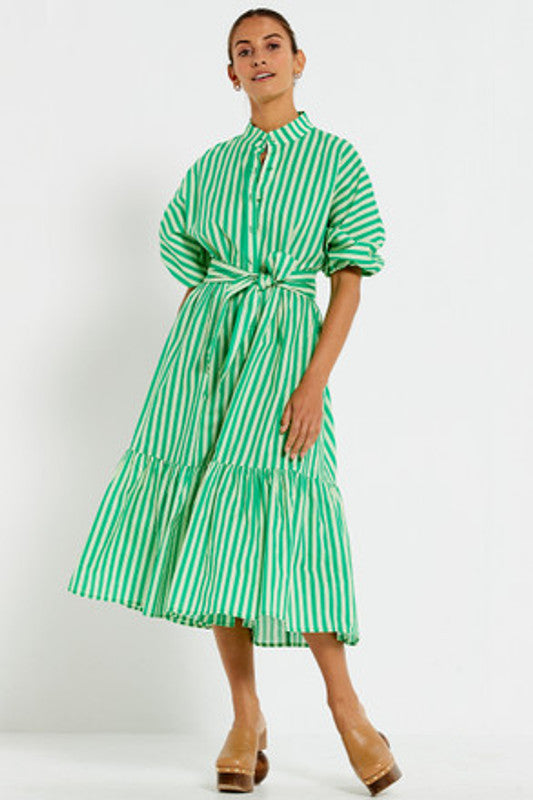 Dolman Shirt Midi Dress Tonal green