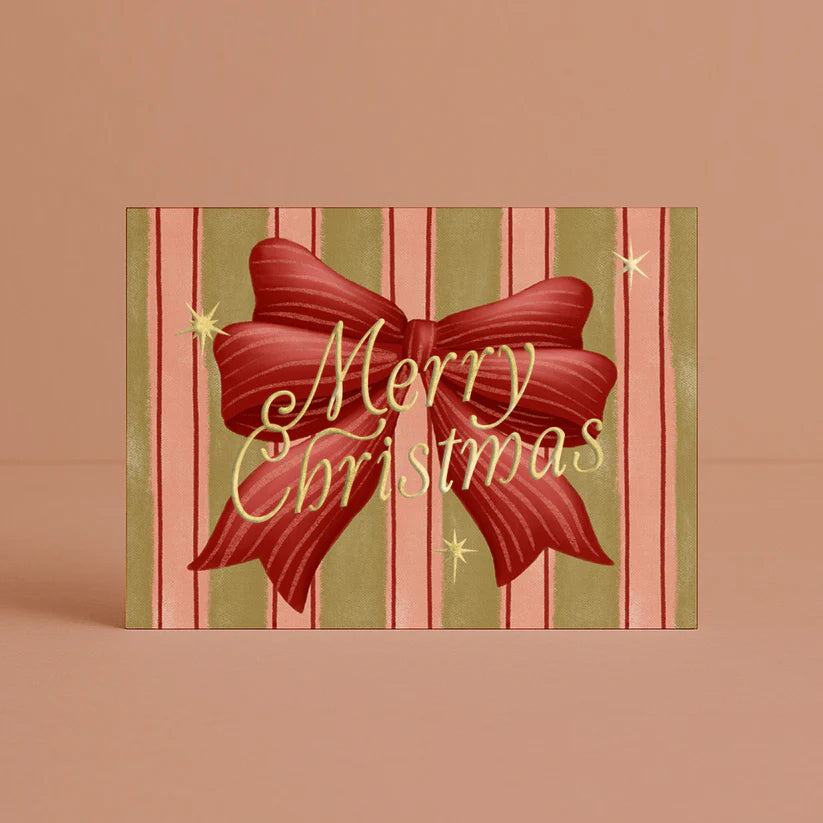 'Merry Christmas' Bow Card