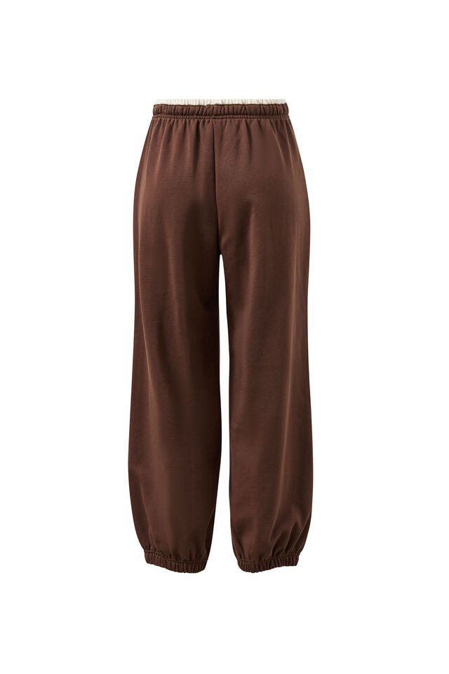 Bowie Barrel Leg Trackpant ~ Chocolate