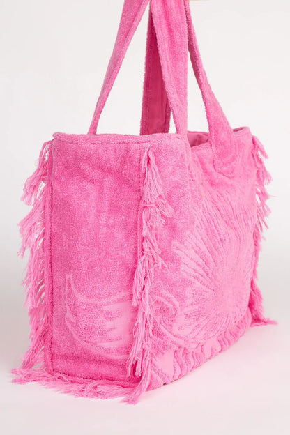 Terry Tote Beach Bag ~ Bubblegum
