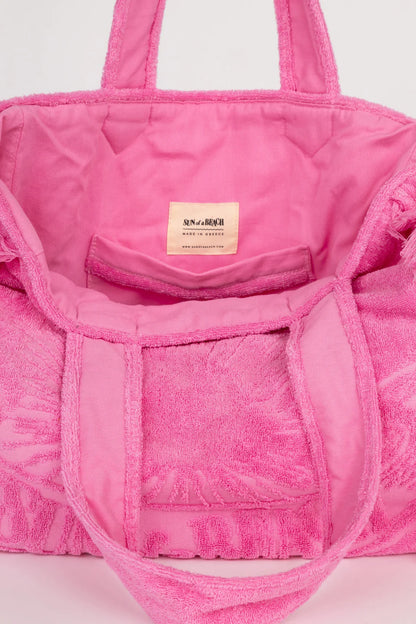 Terry Tote Beach Bag ~ Bubblegum