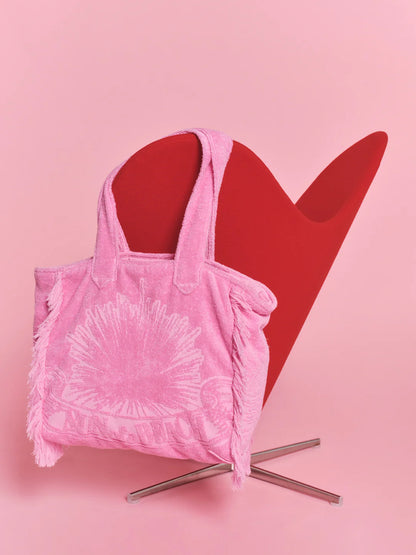 Terry Tote Beach Bag ~ Bubblegum