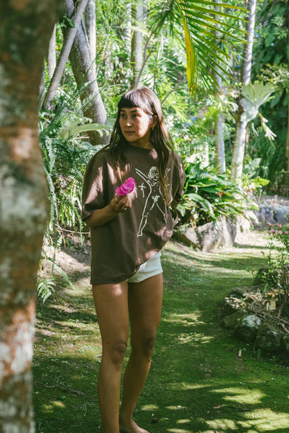 Bush Woman Tee in Brown/Cream