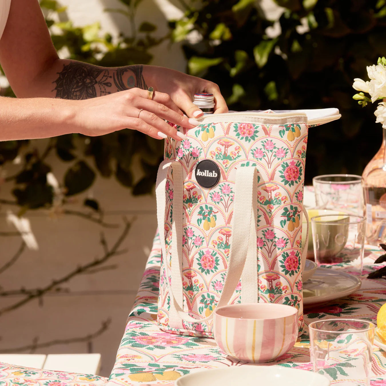 Wine Cooler Bag Needlepoint Garden