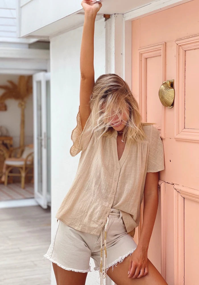 Shoreline Shirt ~ Almond