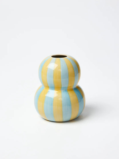 Fonda Vase Yellow Blue Stripe