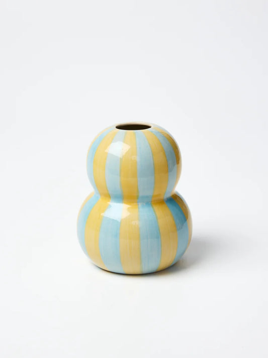 Fonda Vase Yellow Blue Stripe