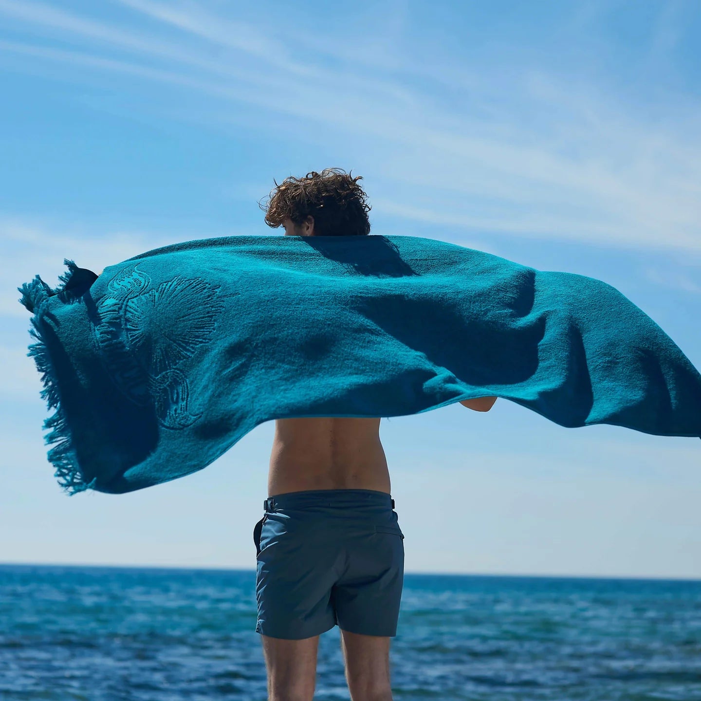 Monochrome Beach Towel ~ Teal