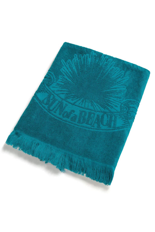 Monochrome Beach Towel ~ Teal