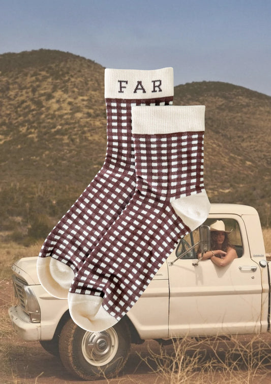 Cocoa Check Socks