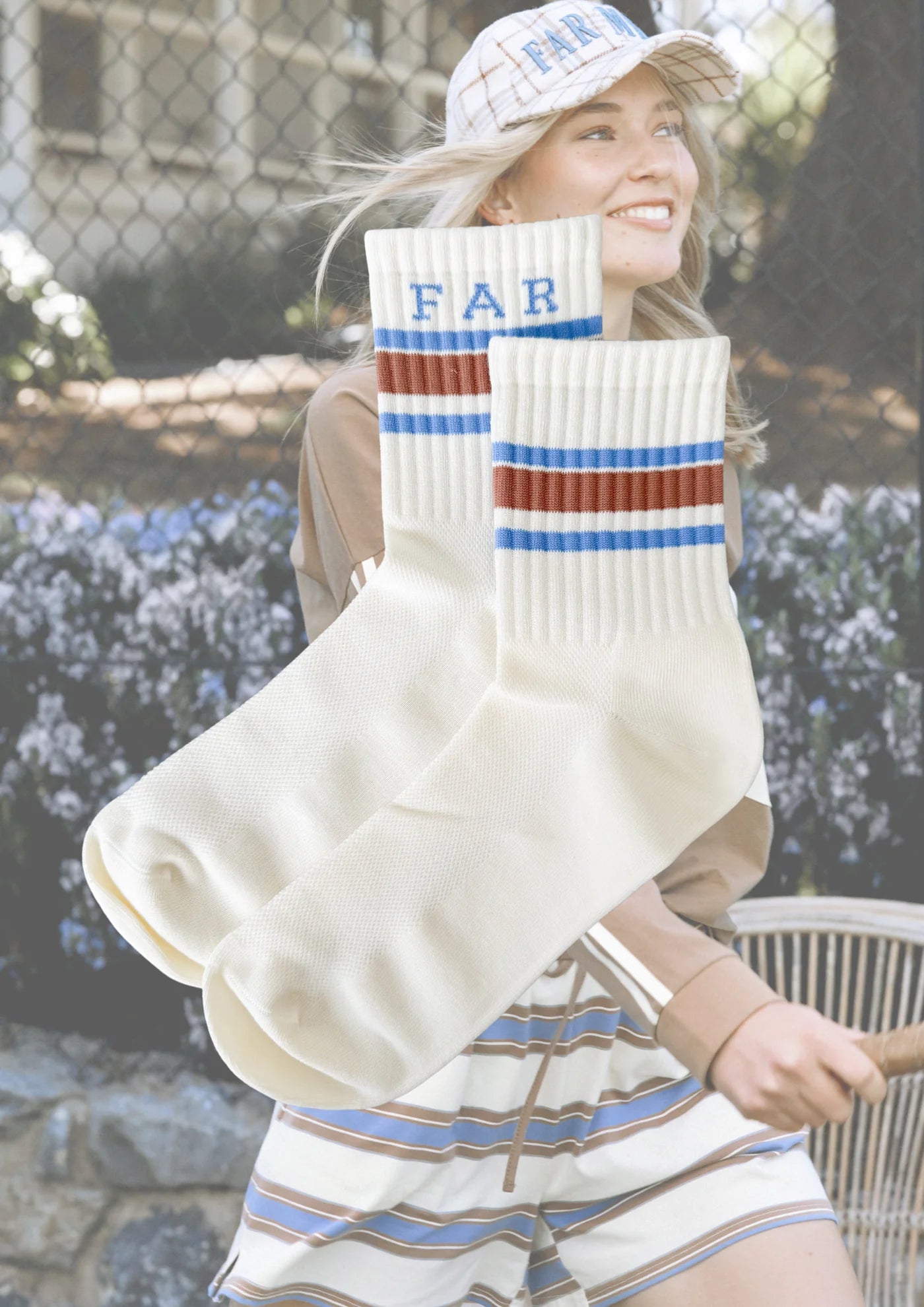 Cream Crew Socks