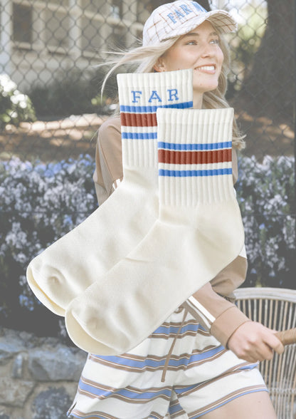 Cream Crew Socks