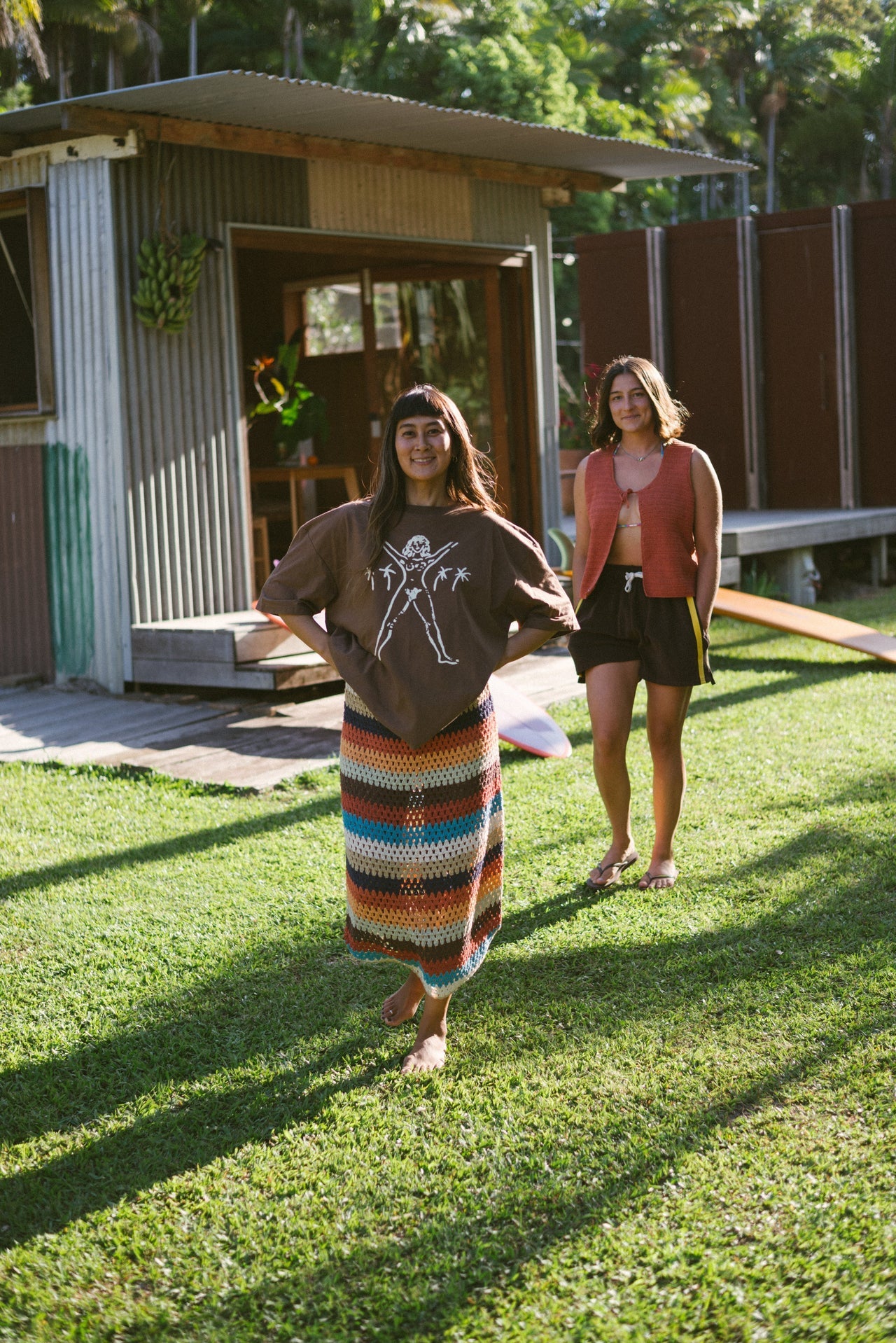Bush Woman Tee in Brown/Cream