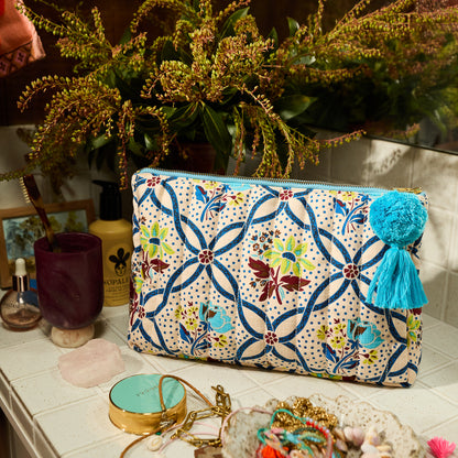Norali Quilted Cosmetic Bag - Ecru