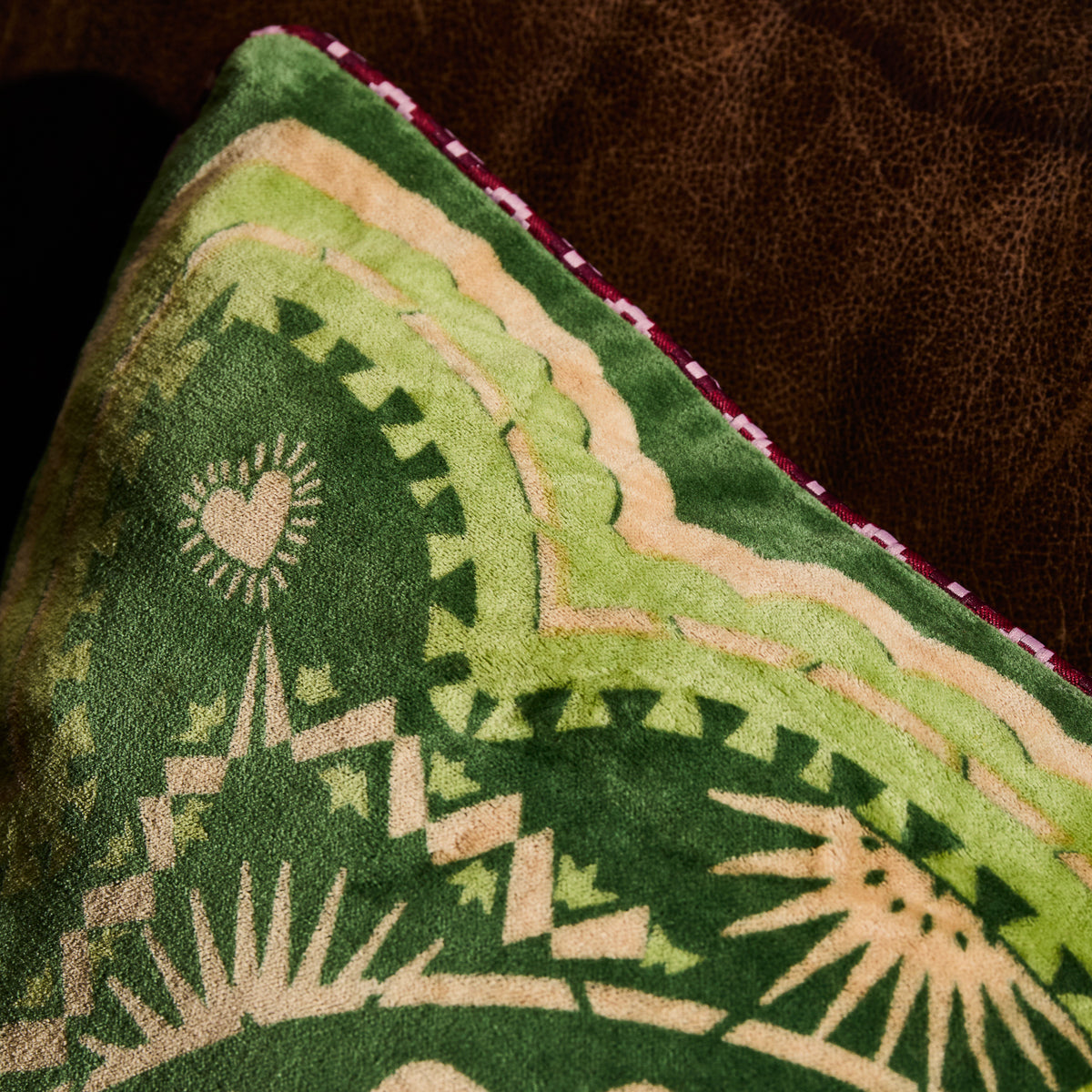 Marnie Velvet Cushion - Hunter Green