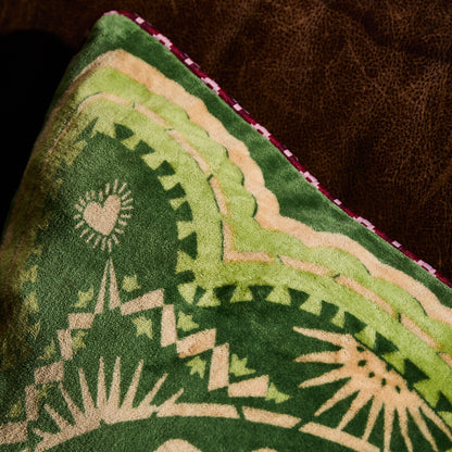 Marnie Velvet Cushion - Hunter Green