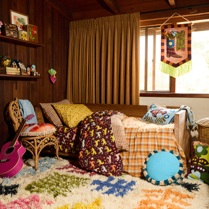 Reese Round Cushion - Turquoise