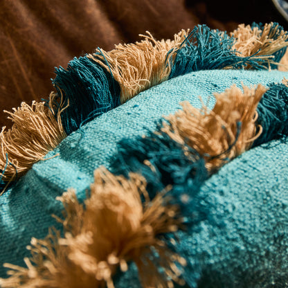 Reese Round Cushion - Turquoise