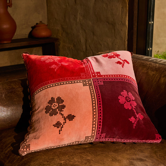 Bonny Reversible Velvet Cushion - Sienna