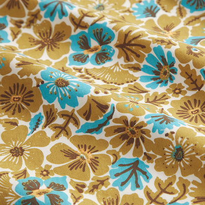 Magnolia Cotton Sheets Turquoise ~ Flat Sheet