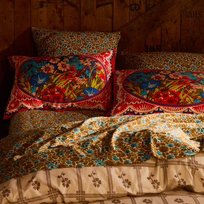 Magnolia Cotton Sheets Turquoise ~ Flat Sheet