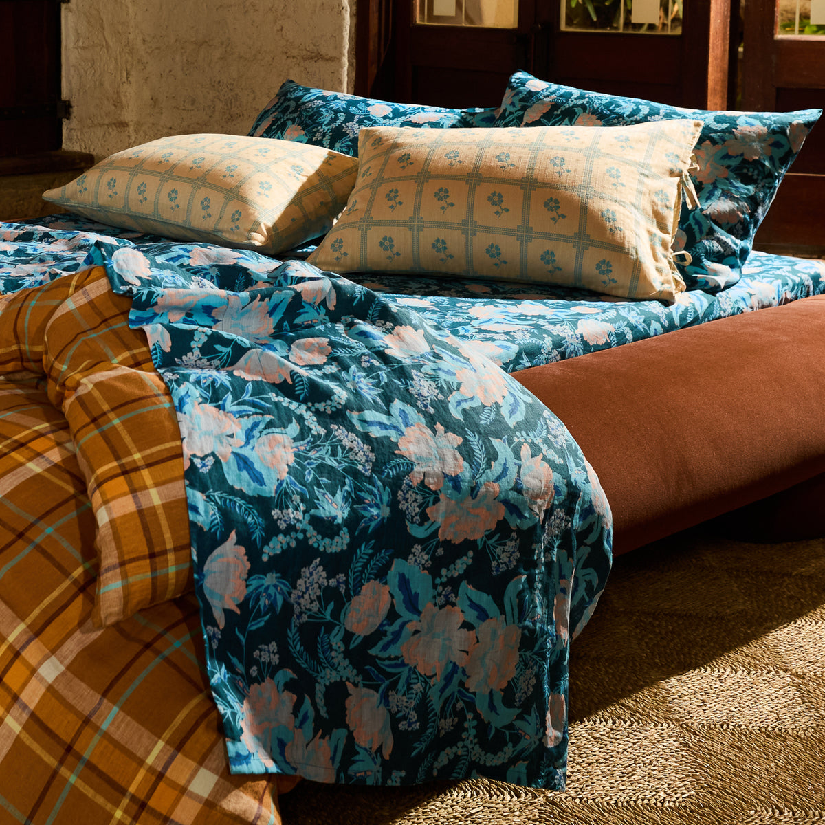 Sierra Linen Sheets Sodalite ~ Flat Sheet