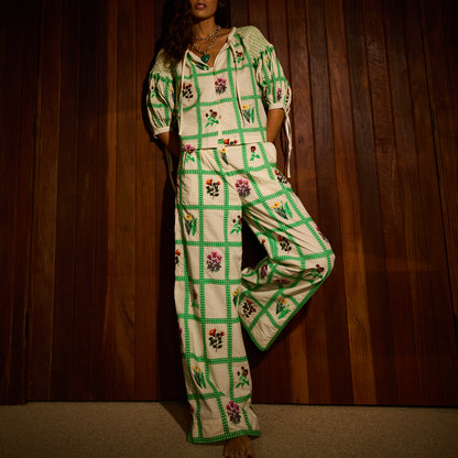 Florina Wide Leg Pant - Porcelain