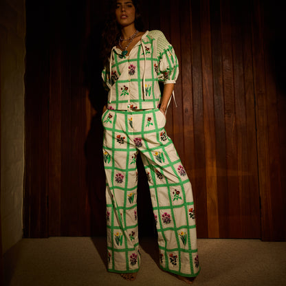 Florina Wide Leg Pant - Porcelain