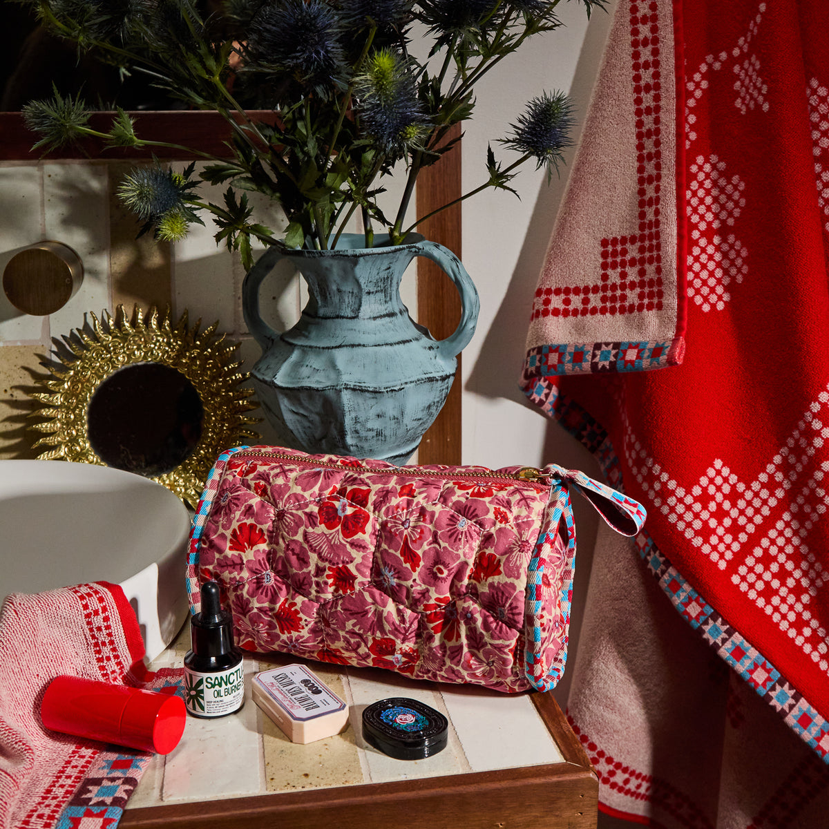 Magnolia Makeup Bag - Poppy