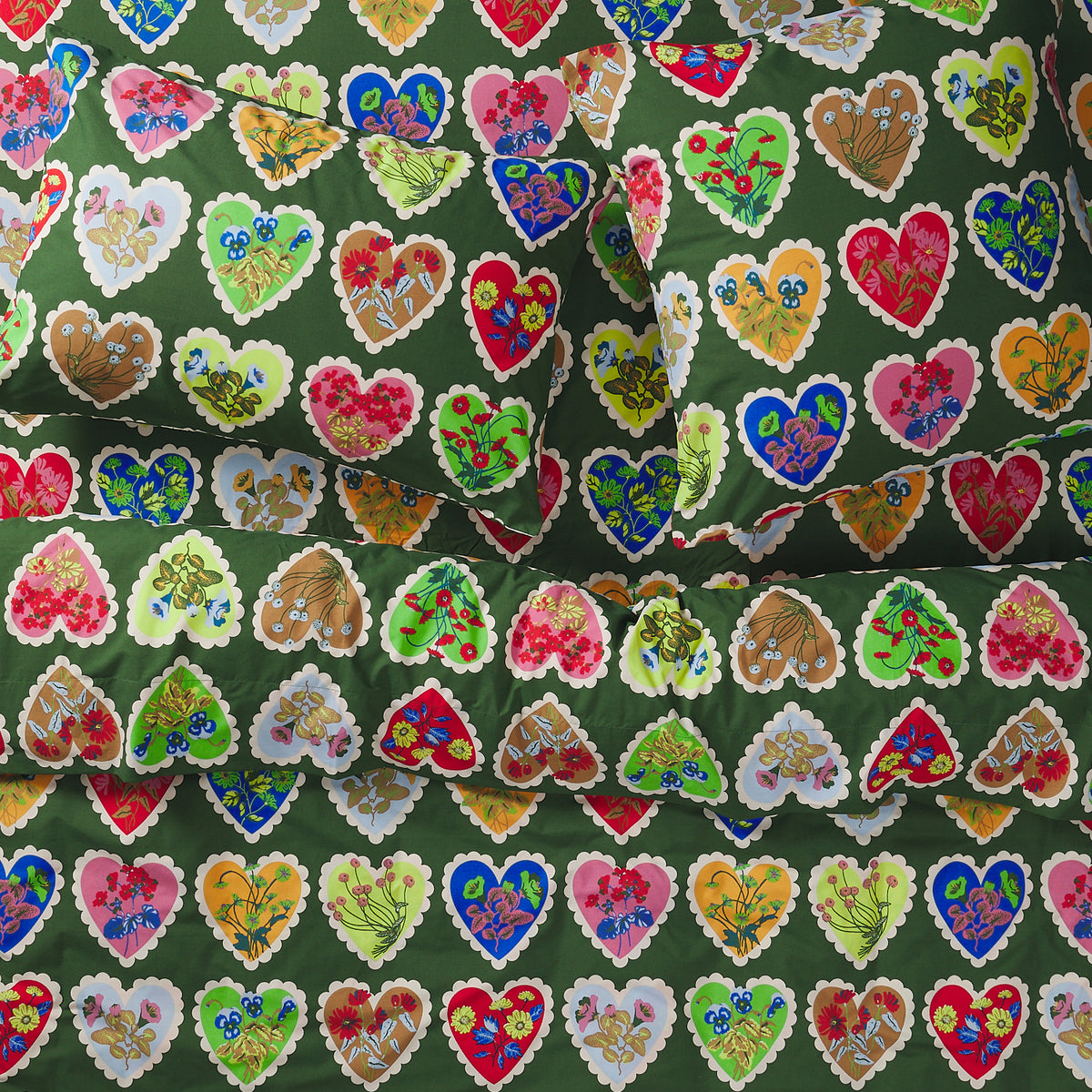 Loretta Cotton Pillowcase Set - Hunter Green