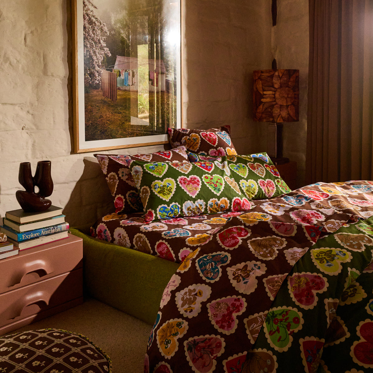 Loretta Cotton Pillowcase Set - Hunter Green