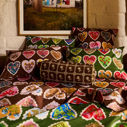 Loretta Cotton Pillowcase Set - Hunter Green