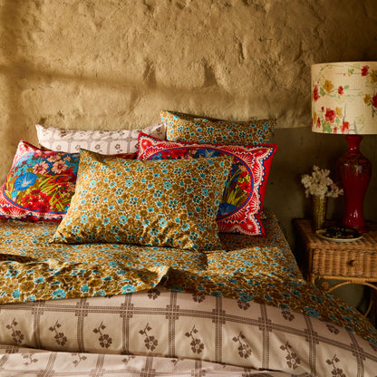 Magnolia Cotton Pillowcase Set - Turquoise