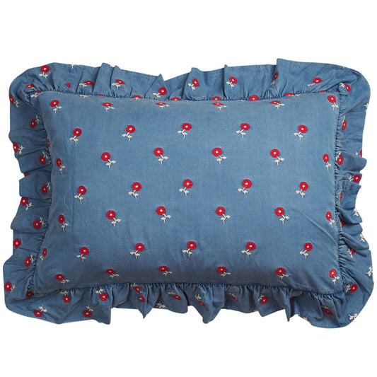 Anneliese Ruffle Pillowcase (x1) - Poppy